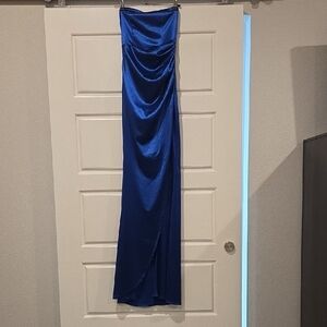 Chic Strapless Royal Blue Dress